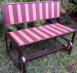 Faux Wood Loveseat Glider