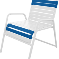 C-50 Chair 201 White Royal Blue Accent