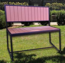 Faux Teak Wood Loveseat